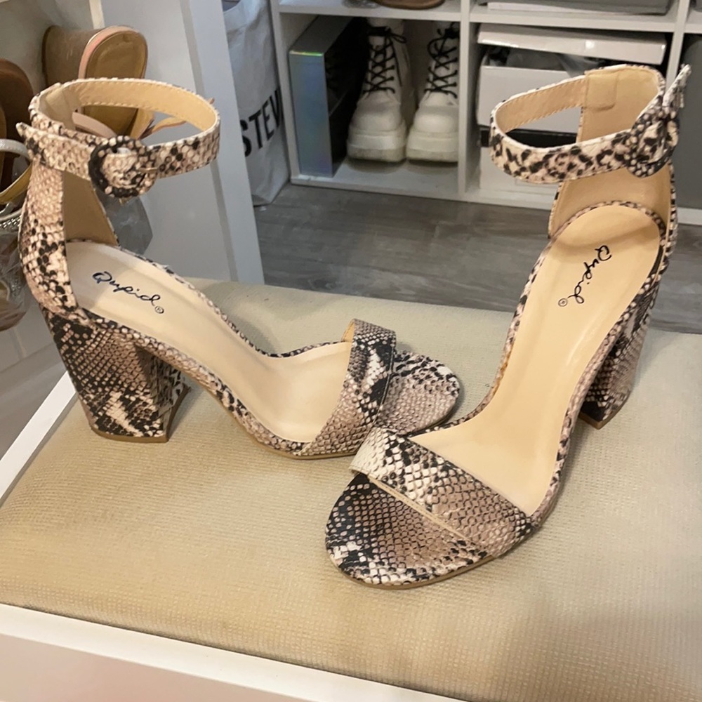 Qupid snake skin heels